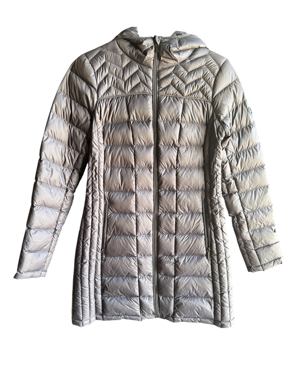 Michael Kors lightweight gray packable down puffer jacket Size XS